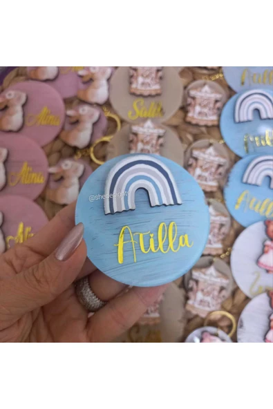 s'he design Hediyelik Figürlü İsme Özel Mıknatıslı Pleksi Magnet 15 Adet - 2