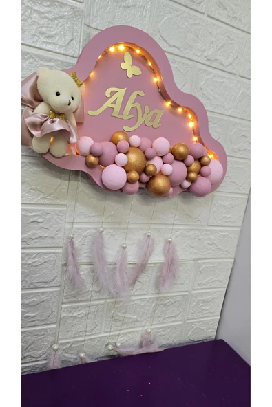 s'he design HASTANE ODASI SÜSLEME SETİ Ledli Kapı süsü Çift Fiyonk ve Küvöz Eteği - 4