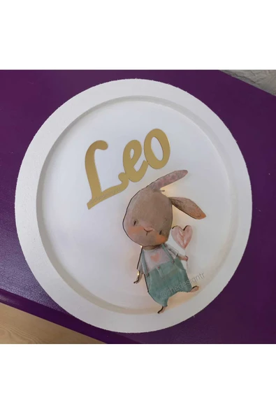 s'he design İsme Özel  Hazırlanan  Ledli Ahşap Pano Hastane Odası Kapı Süsü - Resim 3