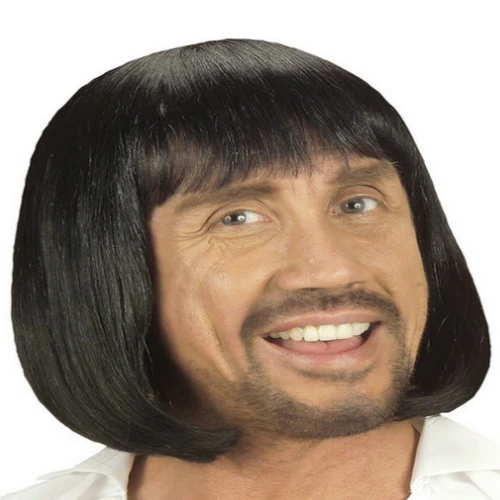 Siyah Renk Erkekler İçin Kısa Ortaçağ Peruğu ürün görseli 1