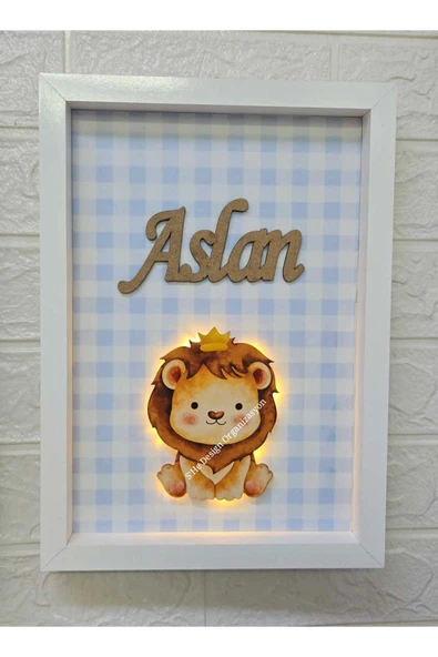 s'he design LEDLİ AHŞAP OBJELİ KAPI SÜSÜ /ERKEK BEBEK İSMİNE ÖZEL HASTANE DOĞUM ODASI KAPI SÜSÜ ürün görseli