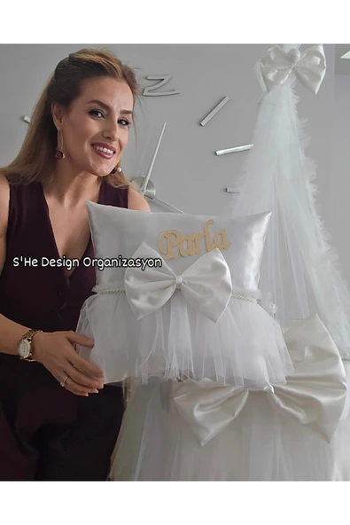 s'he design Hastane Odası Cibinlikli Beşik Süsleme Seti - Resim 2