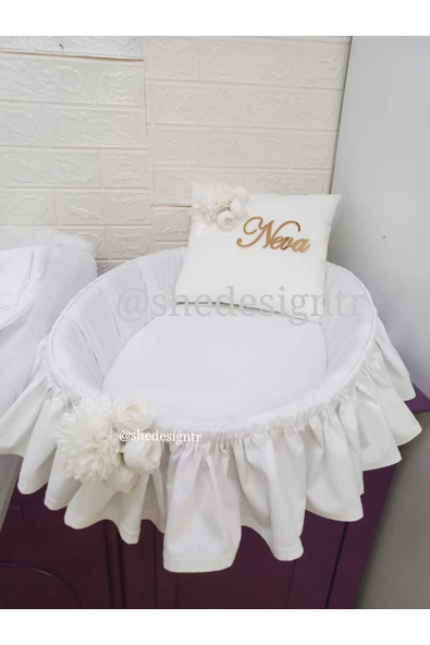 s'he design Babynest Yenidoğan Özel Yapım Bebek Yatağı - Kırk Uçurma Mevlit Yatağı ürün görseli
