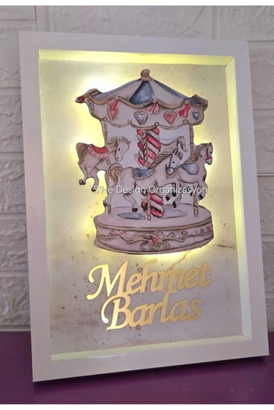 s'he design 30x40 BÜYÜK BOY LEDLİ AHŞAP OBJELİ KAPI SÜSÜ / BEBEK İSMİNE ÖZEL HASTANE DOĞUM ODASI KAPI SÜSÜ - Resim 3