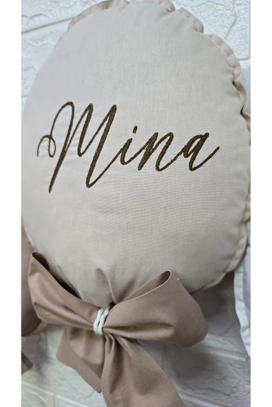 s'he design NAKIŞ İSİM İŞLEMELİ 3 ADET 25x35 BÜYÜK BOY BALON YASTIK - Resim 4