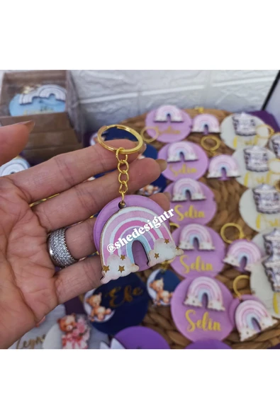 s'he design Hediyelik Figürlü İsme Özel Mıknatıslı Pleksi Magnet 15 Adet ürün görseli