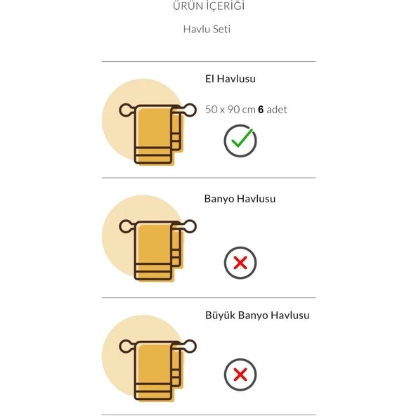 Otel Tipi 6'lı 50x90 Yüz Havlusu Beyaz - 4