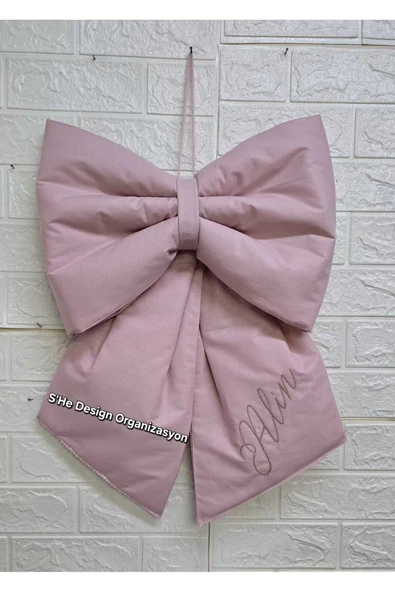s'he design NAKIŞ İSİM İŞLEMELİ FİYONK KAPI SÜSÜ KIZ BEBEK - Resim 3