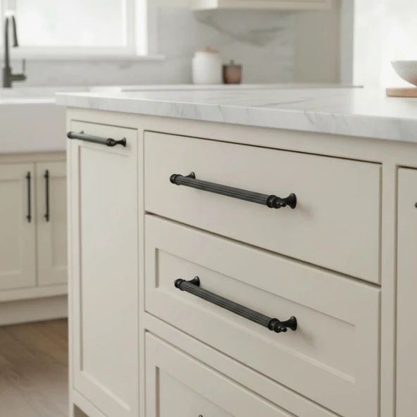 Klipso Mat Siyah 160 MM Metal Lüks Çekmece Dolap Mobilya Kulpları ( 5 ADET ) - Resim 3