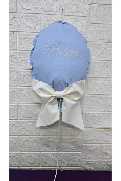 s'he design NAKIŞ İSİM İŞLEMELİ 25x35 BÜYÜK BOY BALON YASTIK - Resim 3