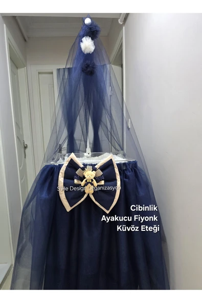 s'he design Hastane Odası Beşik Süsleme Setleri / Fiyonk/küvöz Eteği/cibinlik - Resim 3