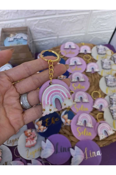 s'he design Hediyelik Figürlü İsme Özel Mıknatıslı Pleksi Magnet 15 Adet - Resim 2