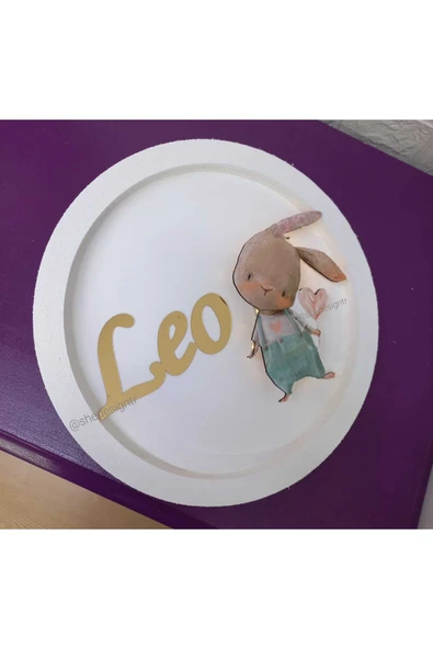 s'he design İsme Özel  Hazırlanan  Ledli Ahşap Pano Hastane Odası Kapı Süsü - Resim 2