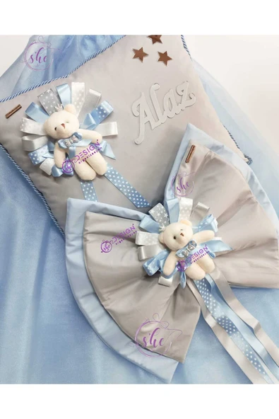 s'he design Yenidoğan Erkek Bebek Hastane Odası Süsleme Seti - Resim 3