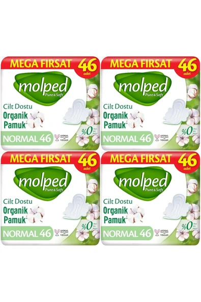 Molped Pure&Soft Hijyenik Ped Normal 184 (4PK*46) Adet Mega Pk ürün görseli