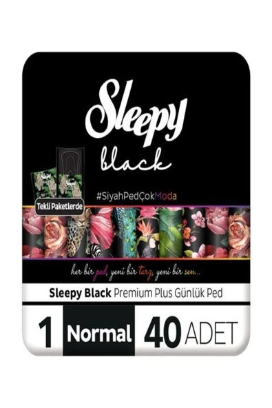 Sleepy Black Premium Plus Günlük Ped Normal 40 Adet Ped ürün görseli 1