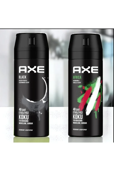 Axe Black Erkek Deodorant 150 Ml+Axe Erkek Deodorant Sprey Africa 150 ML ürün görseli
