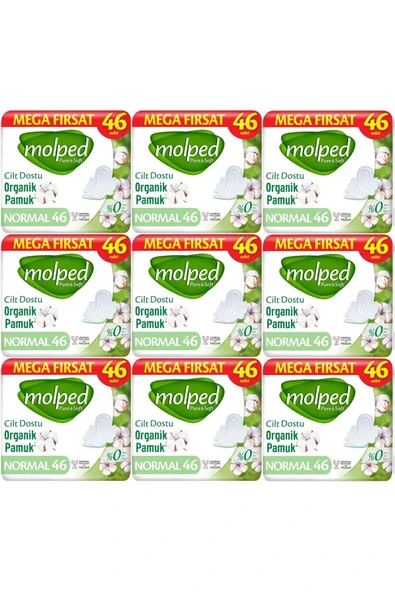 Molped Pure&Soft Hijyenik Ped Normal 414 (9PK*46) Adet Mega Pk ürün görseli