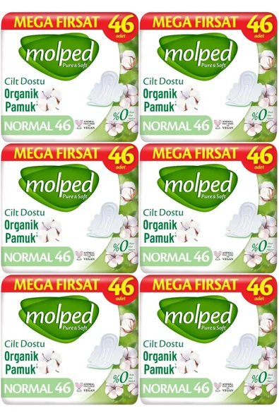 Molped Pure&Soft Hijyenik Ped Normal 276 (6PK*46) Adet Mega Pk ürün görseli
