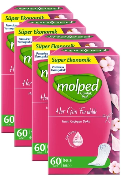 Molped Parfümsüz Günlük Ped 60 X 4 Adet 2200003195415 ürün görseli