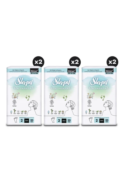 Sleepy Bio Natural Premium Plus Hijyenik Ped Mega Fırsat Paketi Uzun 120 Adet - Resim 3