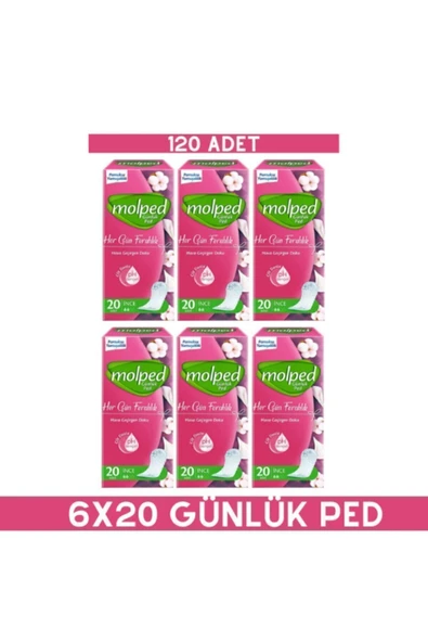 Molped Her Gün Ferahlık 20’li Günlük Ped X6 Adet ürün görseli