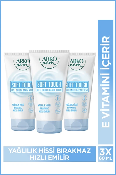 Arko Nem Soft Touch Hızlı Emilen Bakım Kremi 3x60 Ml ürün görseli 1
