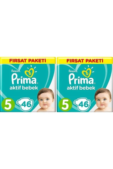 Prima Aktif Bebek 5 Numara Fırsat Paketi 46x2=92 Adet ürün görseli
