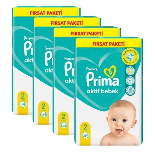 Prima Aktif Bebek 2 Beden 288 Adet Bebek Bezi - Resim 3