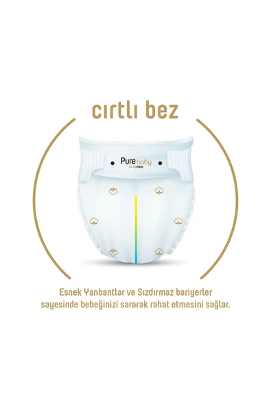 Pure Baby Organik Pamuklu Cırtlı Bez 2'li Paket 2 Numara Mini 136 Adet - Resim 3