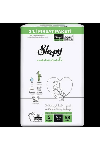 Sleepy Natural Fırsat Paketi 5 Numara Junior 58 Adet ürün görseli 1
