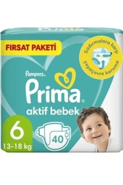 Prima Bebek Bezi 6 Beden 13-18 Kg 40 Adet 2'li Paket 80 Adet - Resim 2