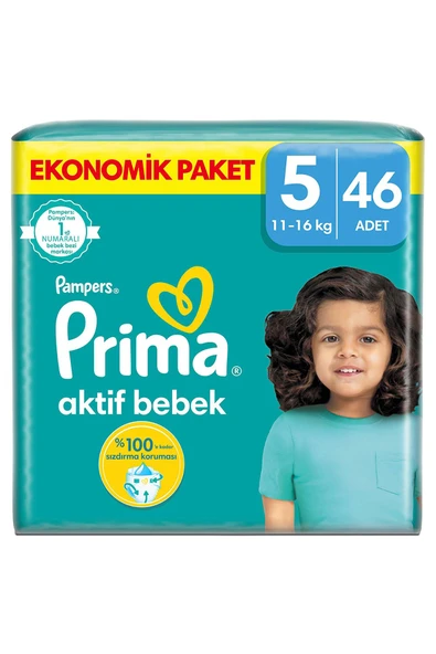 Prima Bebek Bezi Beden:5 (11-16KG) Junior 46 Adet Ekonomik Pk ürün görseli