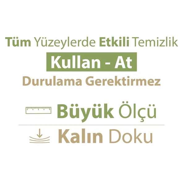 BABY TURCO DOĞADAN TURCO DOĞADAN PRATİK YÜZEY TEM. HAVLU YEŞİL SABUN-ÇAM 100 'LÜ - Resim 4