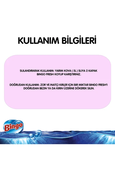 Bingo Fresh Yüzey Temizleyici 2,5 Lt Pembe Düşler Ekonomi Paketi 4'lü - Resim 5
