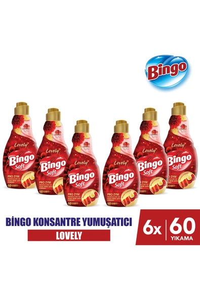 Bingo Soft Konsantre Çamaşır Yumuşatıcısı Lovely 1440 ml X 6 Adet ürün görseli