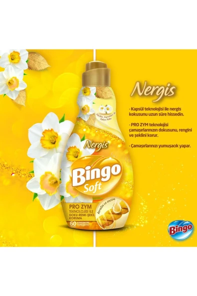 Bingo Konsantre Çamaşır Yumuşatıcısı Nergis 1440 ml - Resim 2