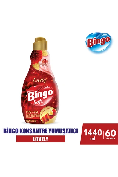 Bingo Soft Konsantre Çamaşır Yumuşatıcısı Lovely 1440 ml X 6 Adet - Resim 2