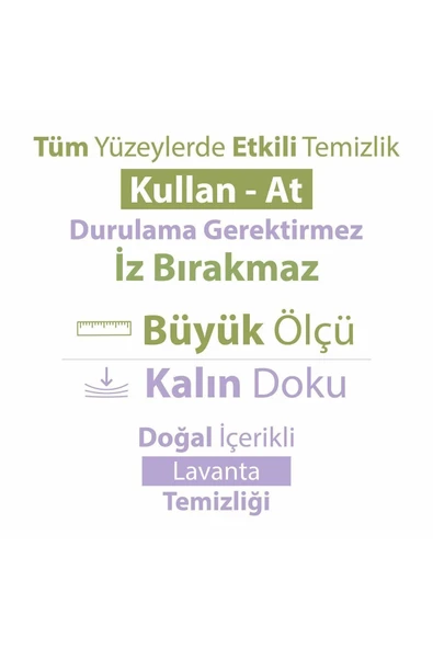 Turco Doğadan Pratik Temizlik Turco Doğadan Yer Temizlik Havlusu Lavanta 2X50(100 Yaprak) - Resim 4