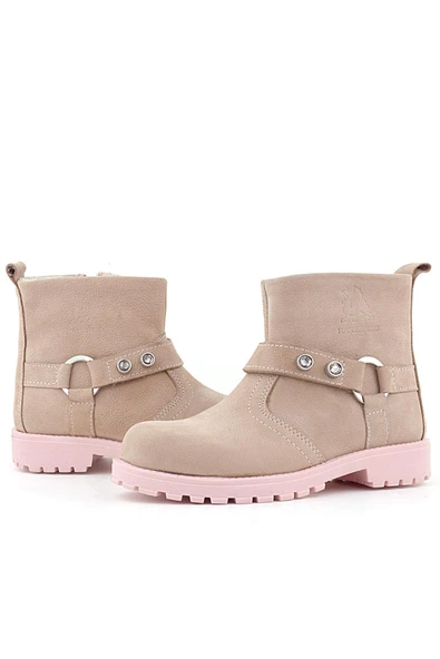 Rakerplus Chiron Hakiki Deri Pembe Fermuarlı Taşlı Kız Çocuk Bot - Resim 8