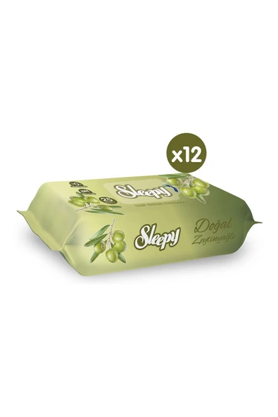 Sleepy Doğal Zeytinyağlı Ve Pamuklu Islak Bebek Havlusu 12x25 (300 YAPRAK) - Resim 3