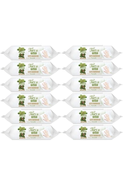 Baby Turco Turco Doğadan Pratik Yüzey Temizlik Havlusu 100 Yaprak Yeşil Sabun/Yeşil Çam (12 Li Set) 1200 Yaprak ürün görseli