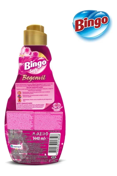 Bingo Konsantre Çamaşır Yumuşatıcısı Begonvil 1440 ml x 2 Adet - Resim 4