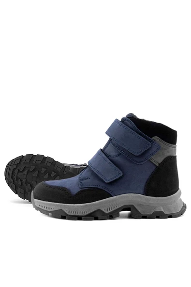 Rakerplus Trekking Hakiki Deri Lacivert Cırt Cırtlı Erkek Çocuk Bot - Resim 6