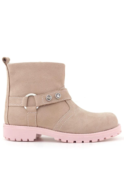 Rakerplus Chiron Hakiki Deri Pembe Fermuarlı Taşlı Kız Çocuk Bot - Resim 3