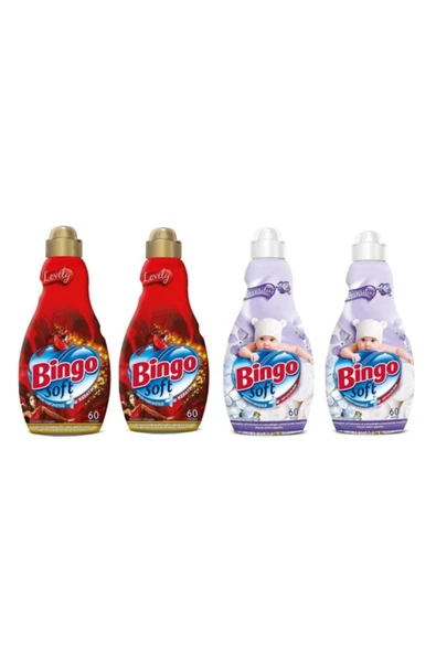 Bingo Soft Konsantre Çamaşır Yumuşatıcısı Sensitive 1440 ml 2'li + Lovely 2'li Ekonomi Paketi 4'lü ürün görseli 1