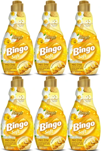 Bingo Soft Çamaşır Yumuşatıcı Konsantre 1440ML Nergis (6 Lı Set) ürün görseli