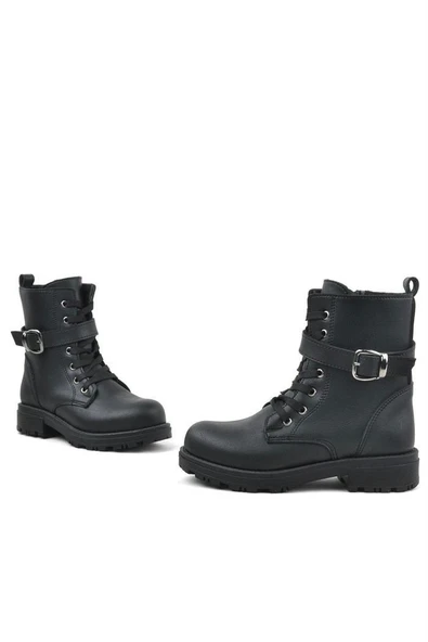 Rakerplus Siyah Fermuarlı Bağcıklı Cüzdanlı Kız Çocuk Bot - Resim 6