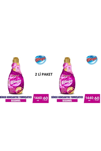 Bingo Konsantre Çamaşır Yumuşatıcısı Begonvil 1440 ml x 2 Adet ürün görseli