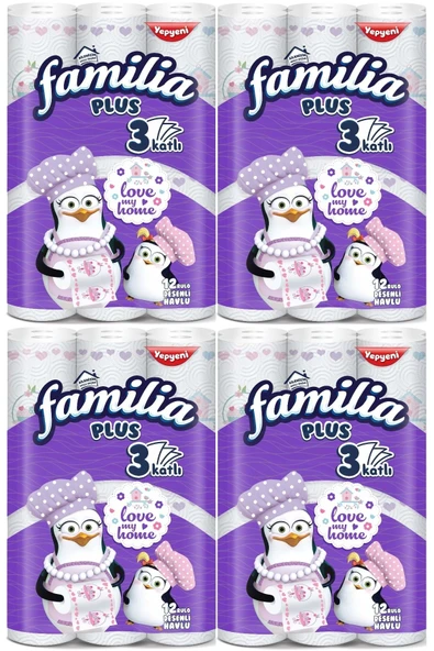 Familia Kağıt Havlu Plus Desenli 48 Li Pk (3 KATLI) (4PK*12) Love My Home ürün görseli